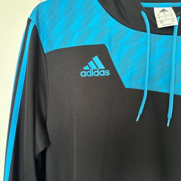 Adidas Light Blue and Black Lightweight Hoodie. In Perfect Condition. Size L. - Picture 2 of 6
